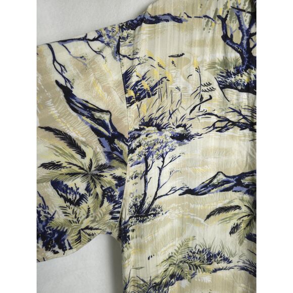 VTG Linguine And Bob Men's SZ L Yellow Hawaiian Floral Tropical Beach Vacation - Picture 8 of 8